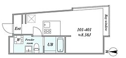 trias111 1DKの間取図画像