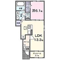 ロータス田主丸　5 104 ｜ 福岡県久留米市田主丸町常盤798-1（賃貸アパート1LDK・1階・50.01㎡） その2