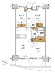 RJRプレシア東十条ガーデン 10階3LDKの間取り