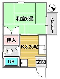 コーポ小林 1Kの間取図画像