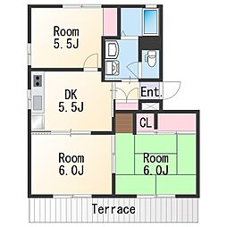 JR紀勢本線 紀三井寺駅 徒歩28分の賃貸アパート 1階3DKの間取り