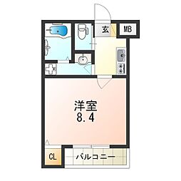 阪急神戸本線 塚口駅 徒歩8分の賃貸マンション 1階1Kの間取り