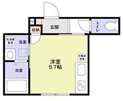 Ｇｒａｎｄ　Ｂｌｅｕ　Ｍａｉｓｏｎ 1階ワンルームの間取り