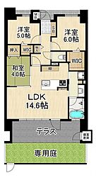 エイルマンション伊都の杜 1階3LDKの間取り