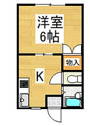 サンメイツ 1階1Kの間取り