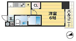 エステムプラザ神戸三宮ルクシア 15階1Kの間取り