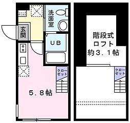 イルマーレ三ツ沢 ワンルームの間取図画像