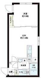 レピュア小石川レジデンス 1LDKの間取図画像