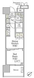 パークヴィラ恵比寿 1DKの間取図画像