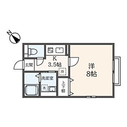 フィオレンテ大倉山 1Kの間取図画像