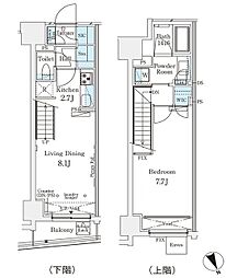 パークナードフィット南青山Vista 1LDKの間取図画像