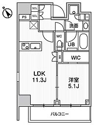 グランドコンシェルジュ浅草橋 12階1LDKの間取り