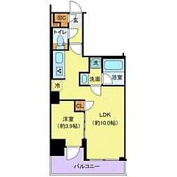 JR総武線 亀戸駅 徒歩8分の賃貸マンション 4階1LDKの間取り
