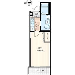 Piano Villa 東寺尾 2階1Kの間取り