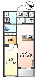 蕨市錦町4丁目マンション 1LDKの間取図画像
