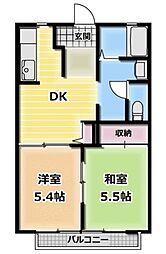 フロントファームA 2DKの間取図画像