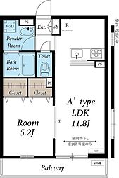 リブリ・DJ 2階1LDKの間取り