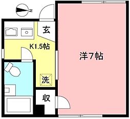ジュネス経堂 1Kの間取図画像