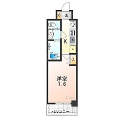 JR山陰本線 二条駅 徒歩13分の賃貸マンション 1階1Kの間取り