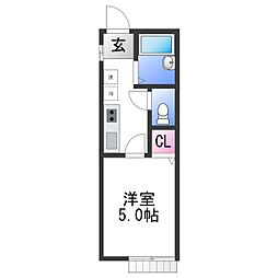 和歌山電鐵貴志川線 西山口駅 徒歩6分の賃貸アパート 1階1Kの間取り