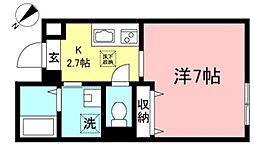 MAGNORIA 1Kの間取図画像