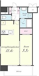 ユ.ガニュー 1LDKの間取図画像