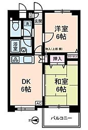 カピトール川崎1 2DKの間取図画像
