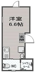Glanz大島WEST 1階ワンルームの間取り