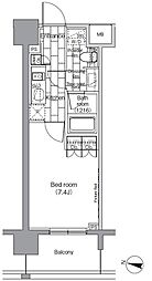 パークハビオ恵比寿 1Kの間取図画像