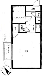 ウィンベルソロ木場第一 2階ワンルームの間取り