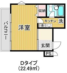 パークハウス南大沢 2階1Kの間取り