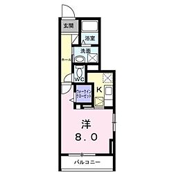 フレーズ ブランシェ 1Kの間取図画像