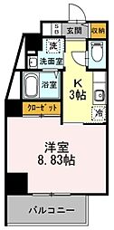 アレーズ南池袋 9階1Kの間取り