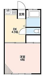 菊和ハイツ 1DKの間取図画像