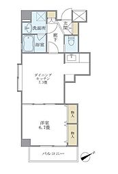 イーストコート平野 1DKの間取図画像