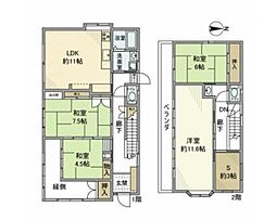 長房町戸建 1階4SLDKの間取り