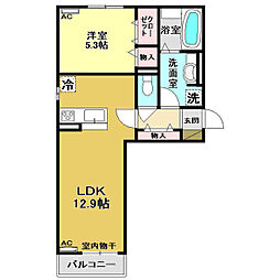 グランフェリオ2 1LDKの間取図画像