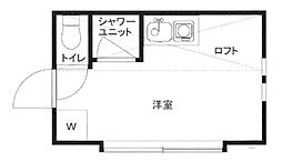アーバンプレイス池袋IIA 2階ワンルームの間取り