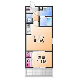 岸和田市筋海町アパート 1LDKの間取図画像