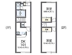 レオパレス砂田 2DKの間取図画像