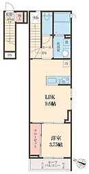 M-Valley 2階1LDKの間取り