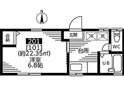 コートビレジ 1Kの間取図画像