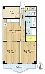ドミール橋本 6階2SLDKの間取り