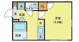 京成本線 京成町屋駅 徒歩13分の賃貸マンション 3階1Kの間取り