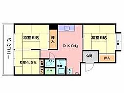地録ビル・1 3DKの間取図画像