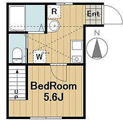 アーバンテラス矢部 1階1Kの間取り