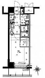 ハーモニーレジデンス神楽坂 5階1Kの間取り