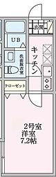 LUX青葉台 1Kの間取図画像