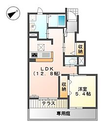 JR和歌山線 田井ノ瀬駅 徒歩26分の賃貸アパート 1階1LDKの間取り