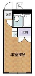 美しの森ハウスA棟 ワンルームの間取図画像